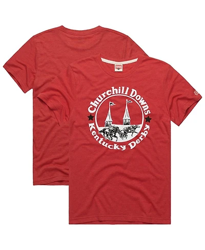 Homage Men's Red Kentucky Derby Twin Spires Tri-Blend T-Shirt