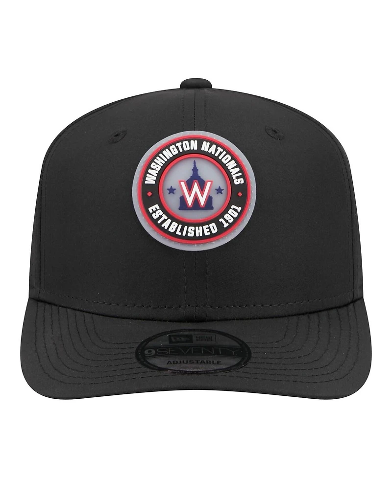 New Era Men's Black Washington Nationals Circle 9SEVENTY Adjustable Hat