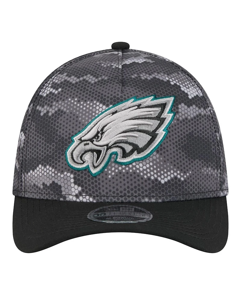 New Era Men's Black Philadelphia Eagles Camo A-Frame 39THIRTY Flex Hat