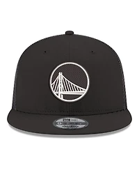 New Era Men's Black Golden State Warriors Core Logo Meshback 9FIFTY Snapback Hat