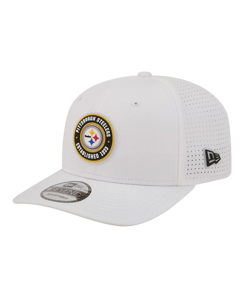 New Era Men's White Pittsburgh Steelers Coolera 9SEVENTY Adjustable Hat