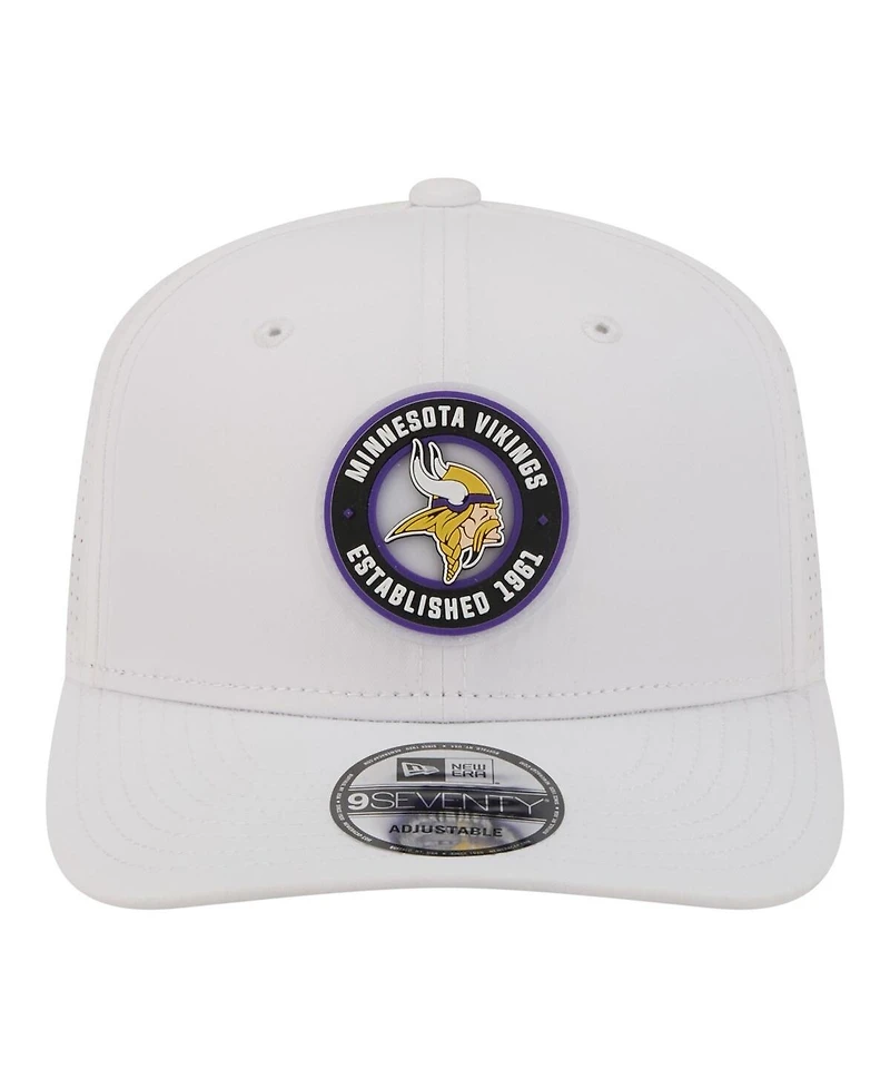 New Era Men's White Minnesota Vikings Coolera 9SEVENTY Adjustable Hat