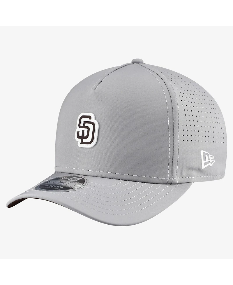 New Era Men's Gray San Diego Padres Micro Logo 9FORTY M-Crown A-Frame Adjustable Hat