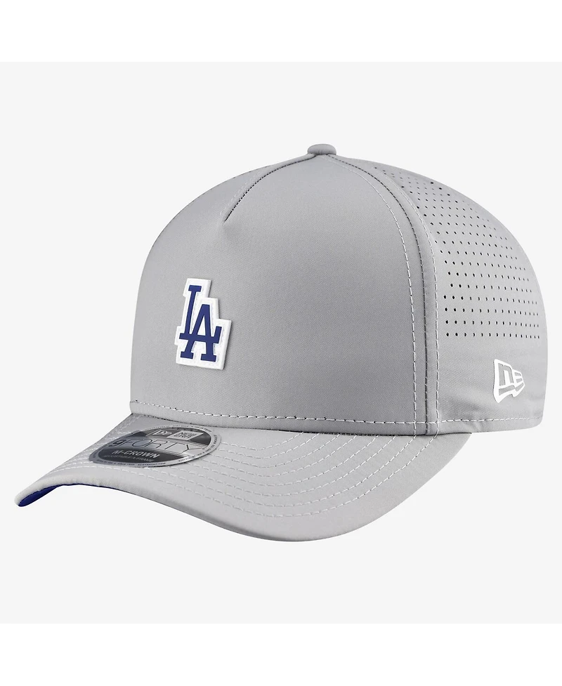 New Era Men's Gray Los Angeles Dodgers Micro Logo 9FORTY M-Crown A-Frame Adjustable Hat