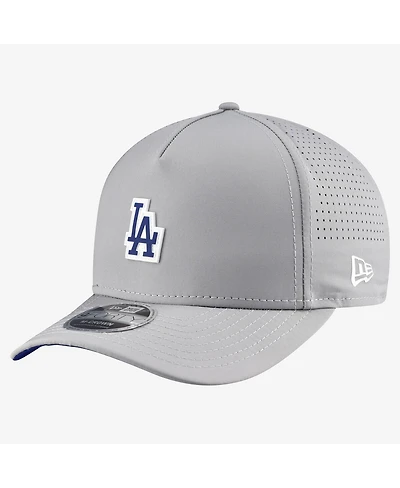 New Era Men's Gray Los Angeles Dodgers Micro Logo 9FORTY M-Crown A-Frame Adjustable Hat