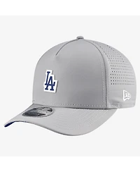 New Era Men's Gray Los Angeles Dodgers Micro Logo 9FORTY M-Crown A-Frame Adjustable Hat