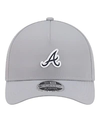 New Era Men's Gray Atlanta Braves Micro Logo 9FORTY M-Crown A-Frame Adjustable Hat