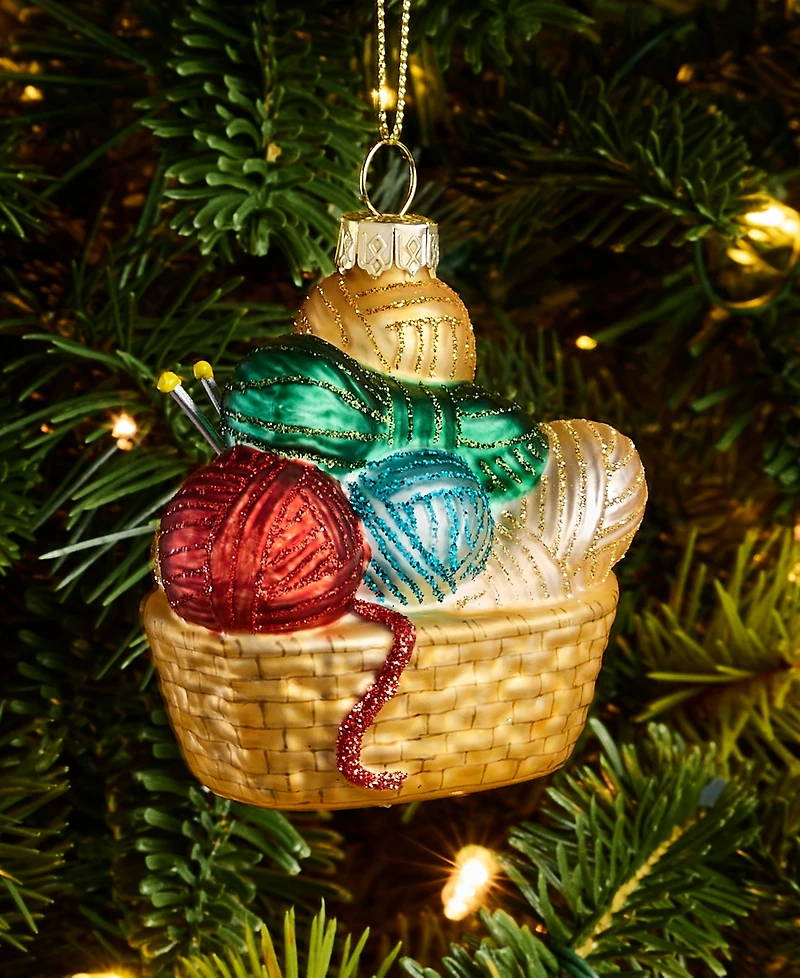Holiday Lane Eclectic Charms Yarn Basket Ornament, Macy's Exclusive
