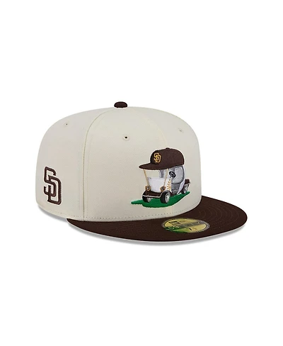 New Era Men's Cream/Brown San Diego Padres Bullpen Cart 59FIFTY Fitted Hat