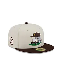New Era Men's Cream/Brown San Diego Padres Bullpen Cart 59FIFTY Fitted Hat