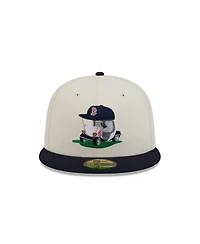 New Era Men's Cream/Navy Boston Red Sox Bullpen Cart 59FIFTY Fitted Hat
