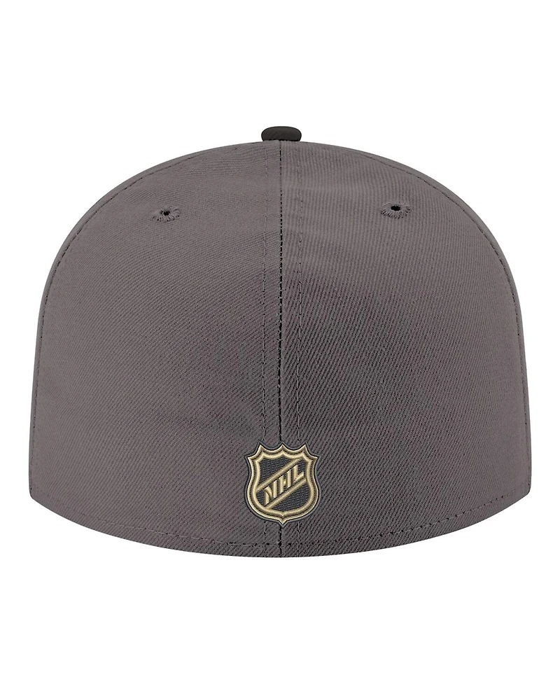 New Era Men's Gray Vegas Golden Knights Core Logo Two-Tone 59FIFTY Fitted Hat