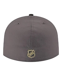New Era Men's Gray Vegas Golden Knights Core Logo Two-Tone 59FIFTY Fitted Hat