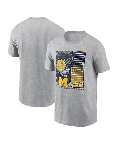 Jordan Men's Heather Gray Michigan Wolverines Basketball Refresh T-Shirt