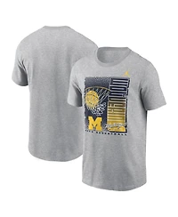 Jordan Men's Heather Gray Michigan Wolverines Basketball Refresh T-Shirt