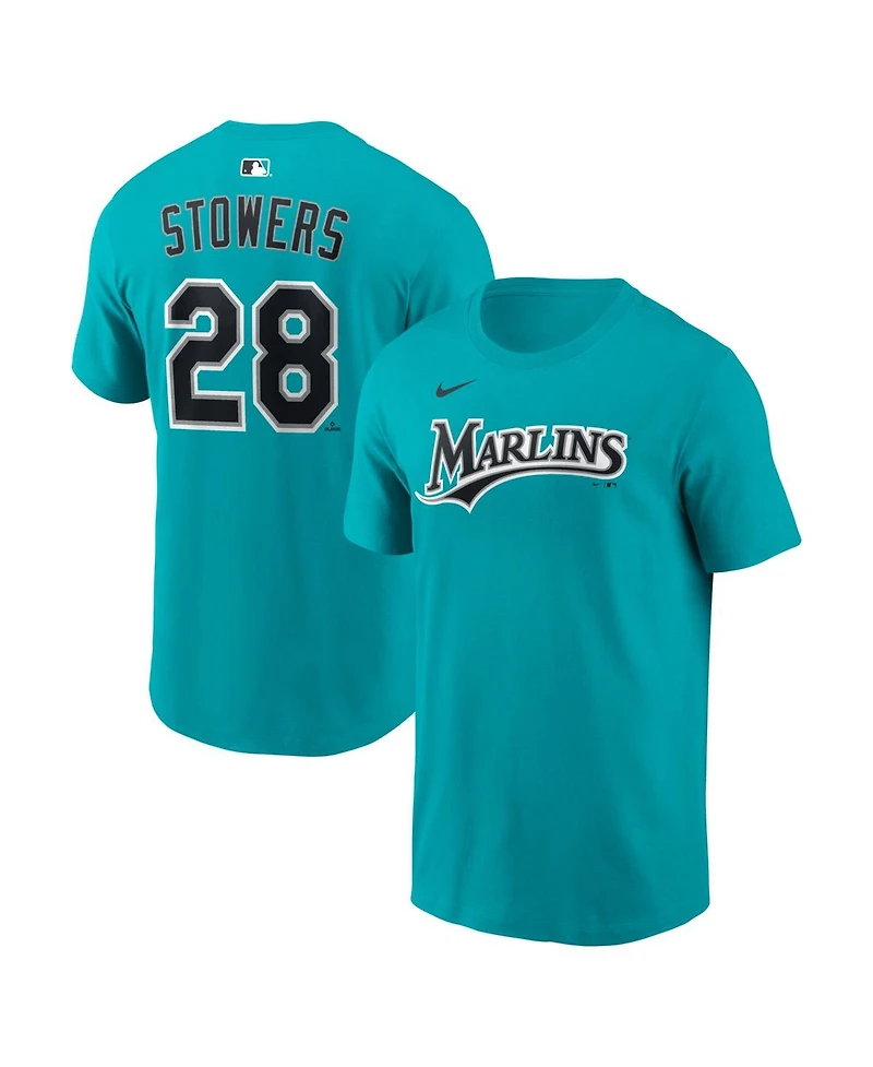 Nike Men's Kyle Stowers Teal Miami Marlins Alternate Name and Number T-Shirt