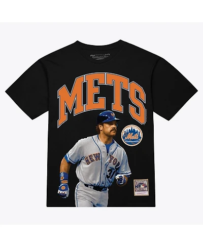 Mitchell & Ness Men's Mike Piazza Black New York Mets Photo Arch Player Graphic T-Shirt