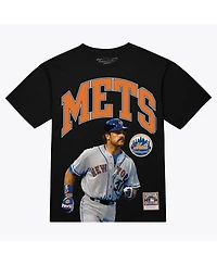 Mitchell & Ness Men's Mike Piazza Black New York Mets Photo Arch Player Graphic T-Shirt