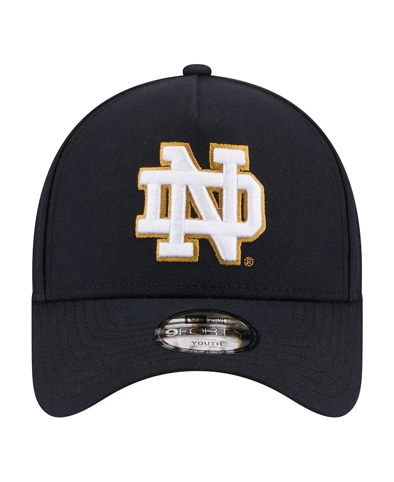 New Era Big Boys and Girls Navy Notre Dame Fighting Irish 9FORTY A-Frame Adjustable Hat