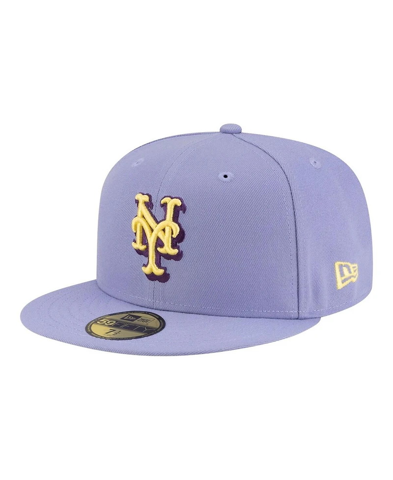 New Era Men's Light Purple York Mets Lavender Bloom 59FIFTY Fitted Hat