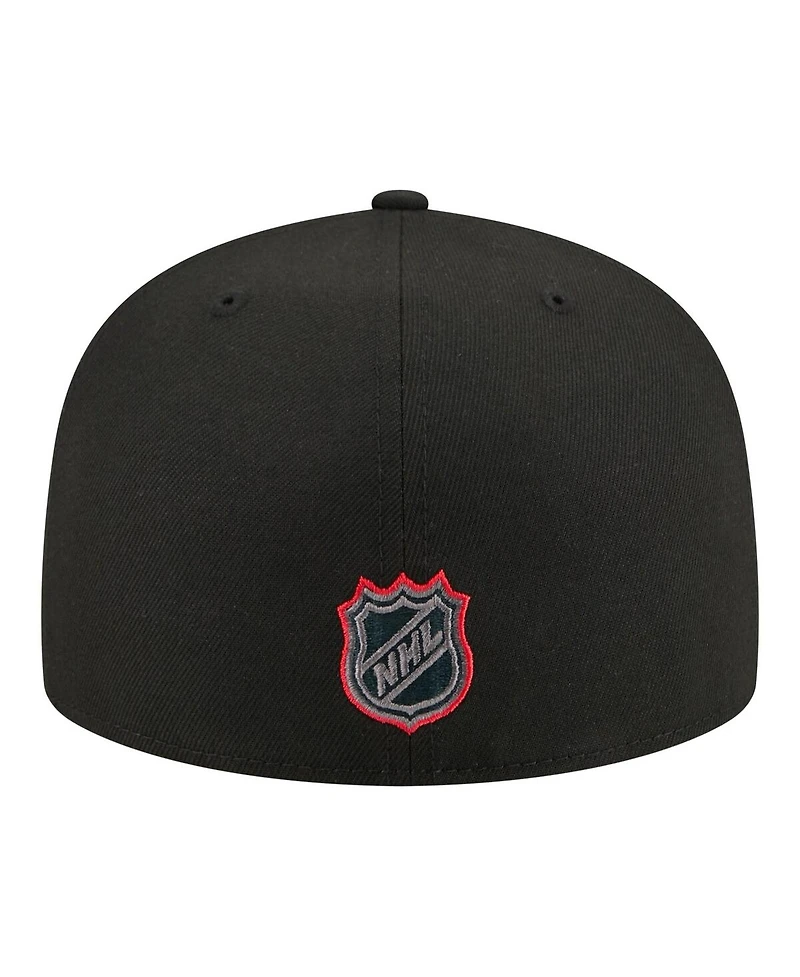 New Era Men's Black Chicago Blackhawks Color Pop 59FIFTY Fitted Hat