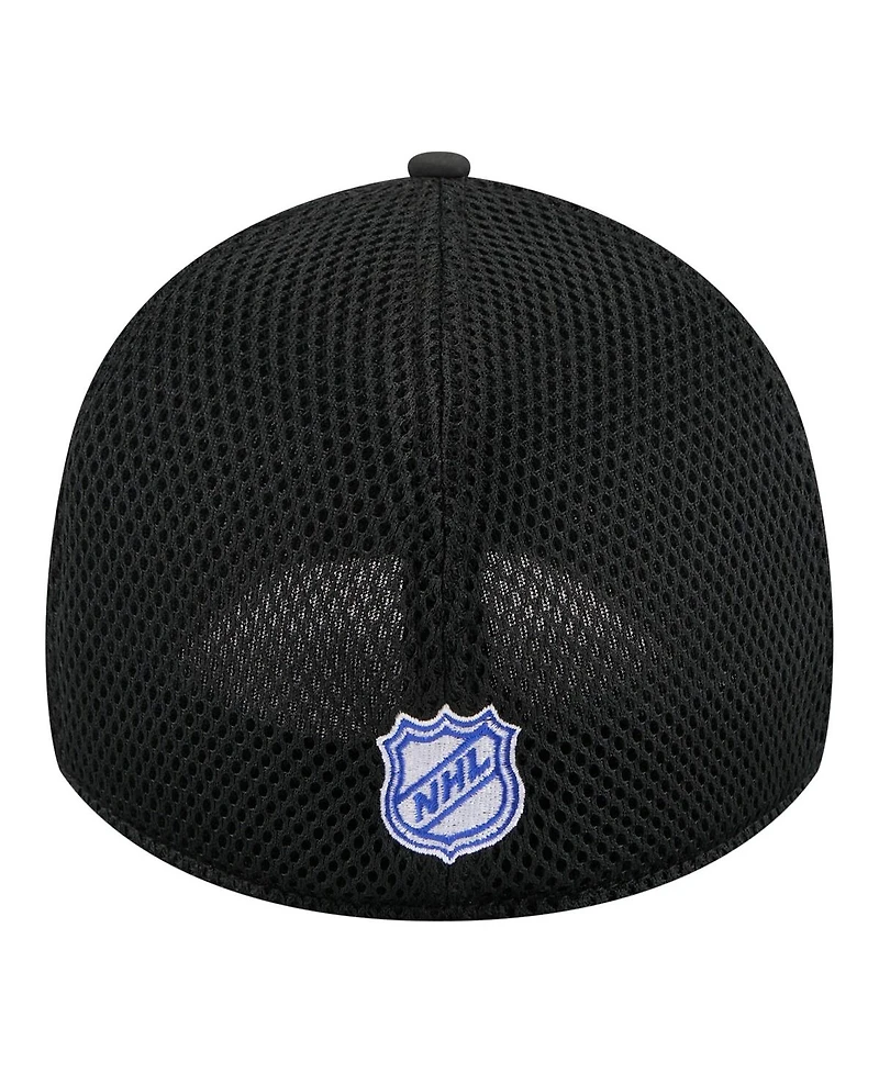 New Era Men's Black York Rangers Logo 39THIRTY Flex Hat