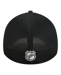 New Era Men's Black Boston Bruins Logo 39THIRTY Flex Hat