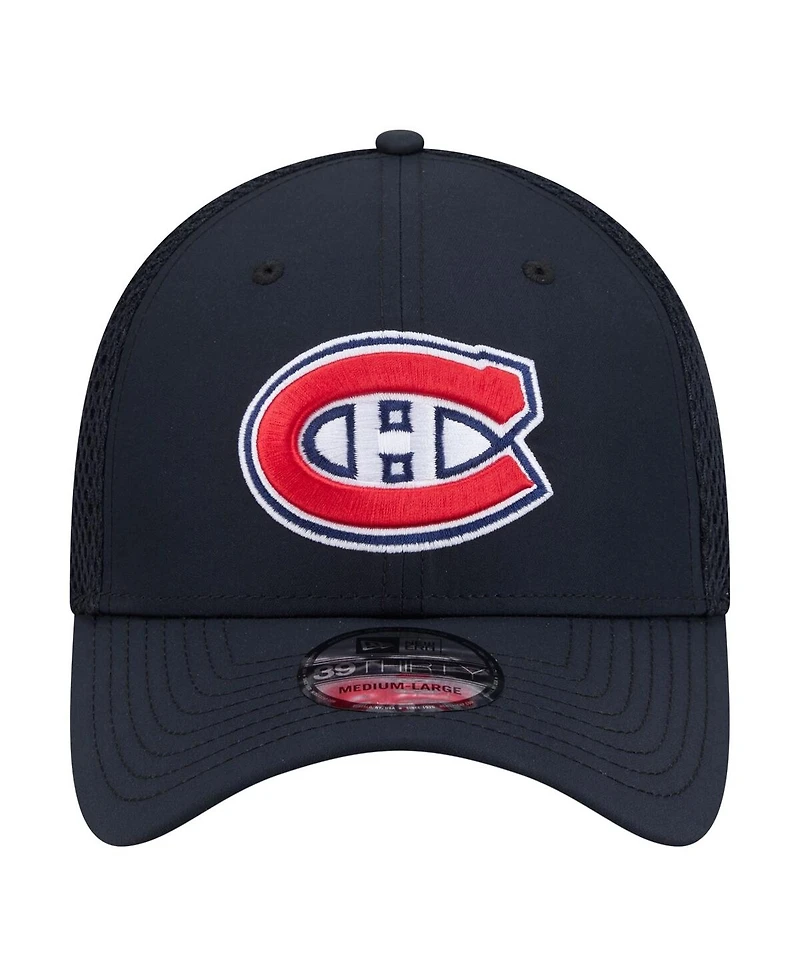 New Era Men's Navy Montreal Canadiens Logo 39THIRTY Flex Hat