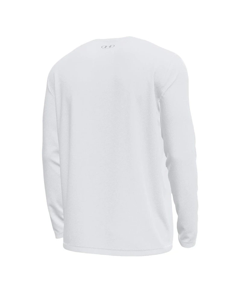 Under Armour Men's White Notre Dame Fighting Irish Basketball Leprechaun Tech Stretch Long Sleeve T-Shirt