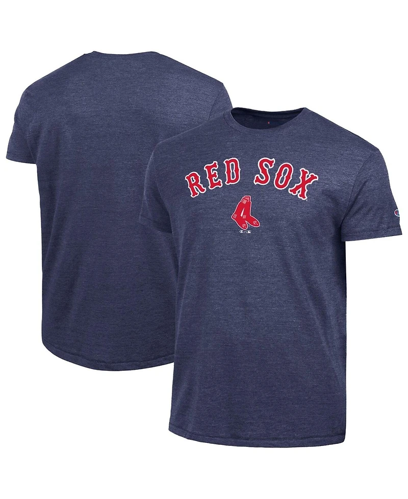 Champion Men's Navy Boston Red Sox Cooperstown Wordmark Lockup Tri-Blend T-Shirt