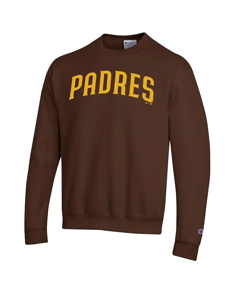 Champion Men's Brown San Diego Padres Powerblend Wordmark Sweatshirt