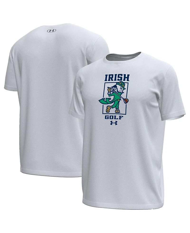 Under Armour Men's White Notre Dame Fighting Irish Golf Leprechaun Tech Stretch T-Shirt