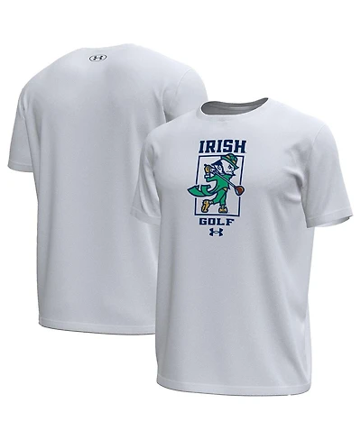 Under Armour Men's White Notre Dame Fighting Irish Golf Leprechaun Tech Stretch T-Shirt