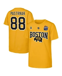 Fanatics Big Boys and Girls David Pastrnak Gold Boston Bruins Alternate Captain 2026 Stadium Series T-Shirt