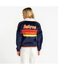 The Wild Collective Women's Blue Houston Astros Velvet Cord Full-Zip Jacket