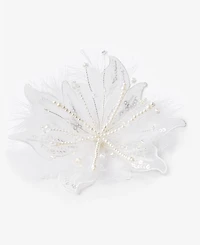 Holiday Lane Gilded Glamour Feather Flower Clip, Macy's Exclusive