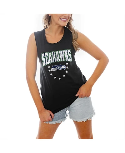 Gameday Couture Women's Black Seattle Seahawks Baby You're A Star Racerback Scoop Neck Tapered Tank Top