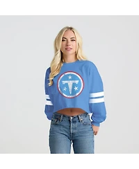 Spirit Jersey Women's Light Blue Tennessee Titans Sleeve Stripe Long T-Shirt