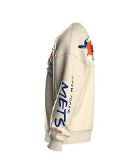 Fanatics Women's Beige New York Mets Graffiti Fleece Sweatshirt