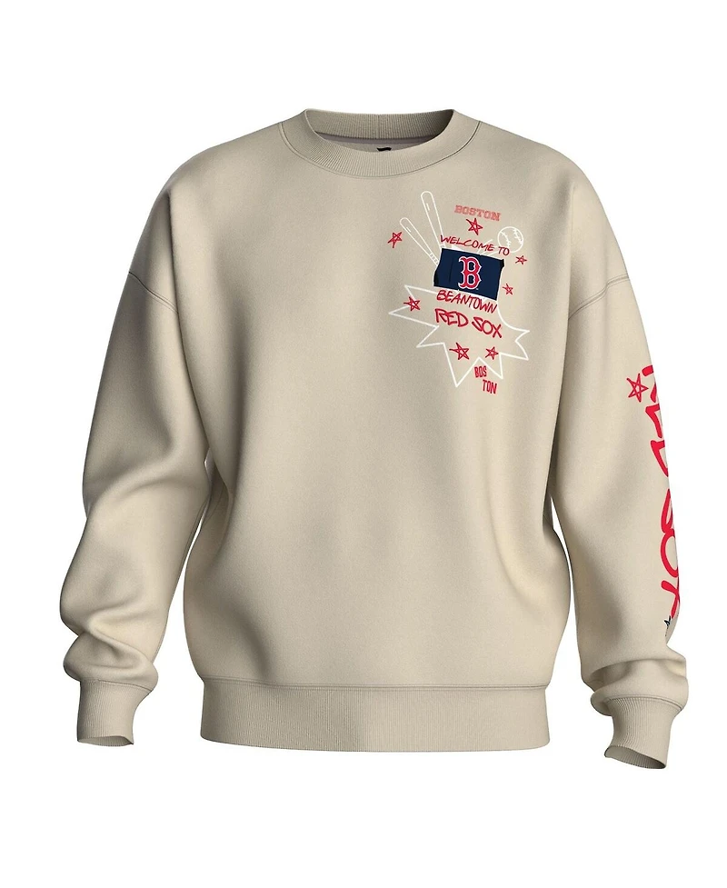 Fanatics Women's Beige Boston Red Sox Graffiti Fleece Sweatshirt