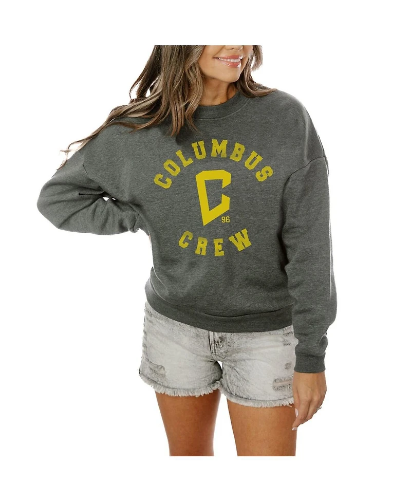 Gameday Couture Women's Charcoal Columbus Crew Oversized Fleece Pullover Sweatshirt