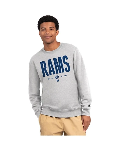 Starter Men's Ash Los Angeles Rams Port Co Sweatshirt