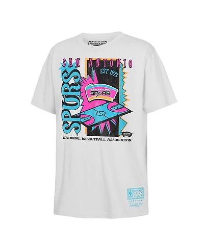 Mitchell & Ness Big Boys and Girls White San Antonio Spurs Neon Court Shock T-Shirt