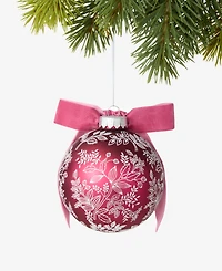 Holiday Lane Holiday Toile Red Floral Ball Ornament, Macy's Exclusive