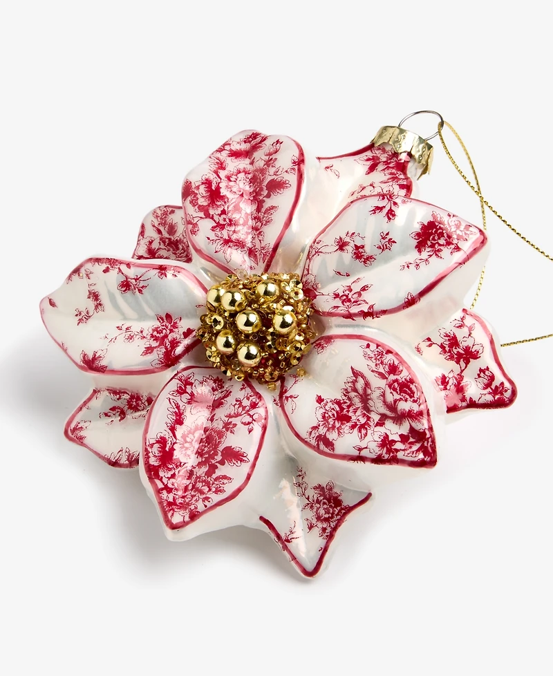 Holiday Lane Holiday Toile Flower Ornament, Macy's Exclusive