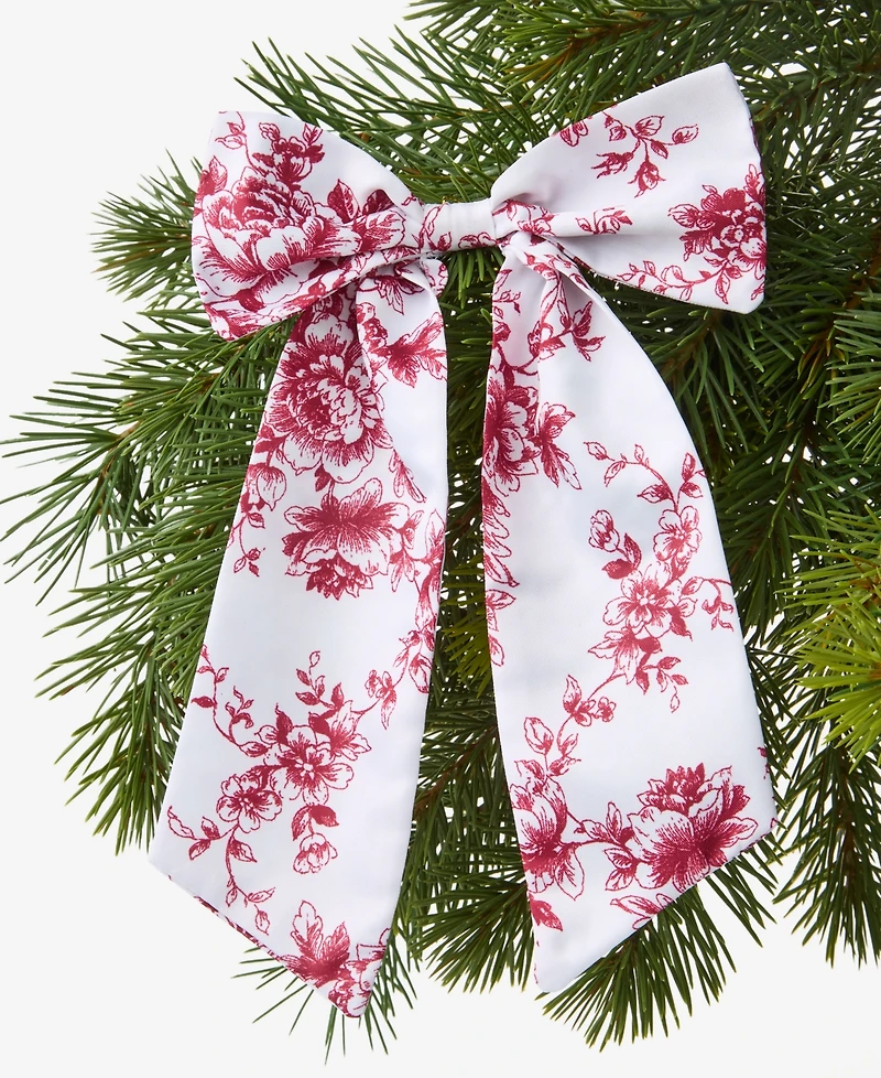 Holiday Lane Holiday Toile Bow Ornament with Clip, Macy's Exclusive