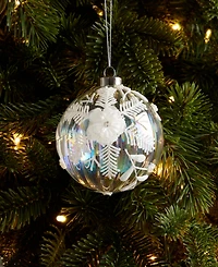 Holiday Lane Iced Delight Ball Ornament with Floral Pattern, Macy's Exclusive