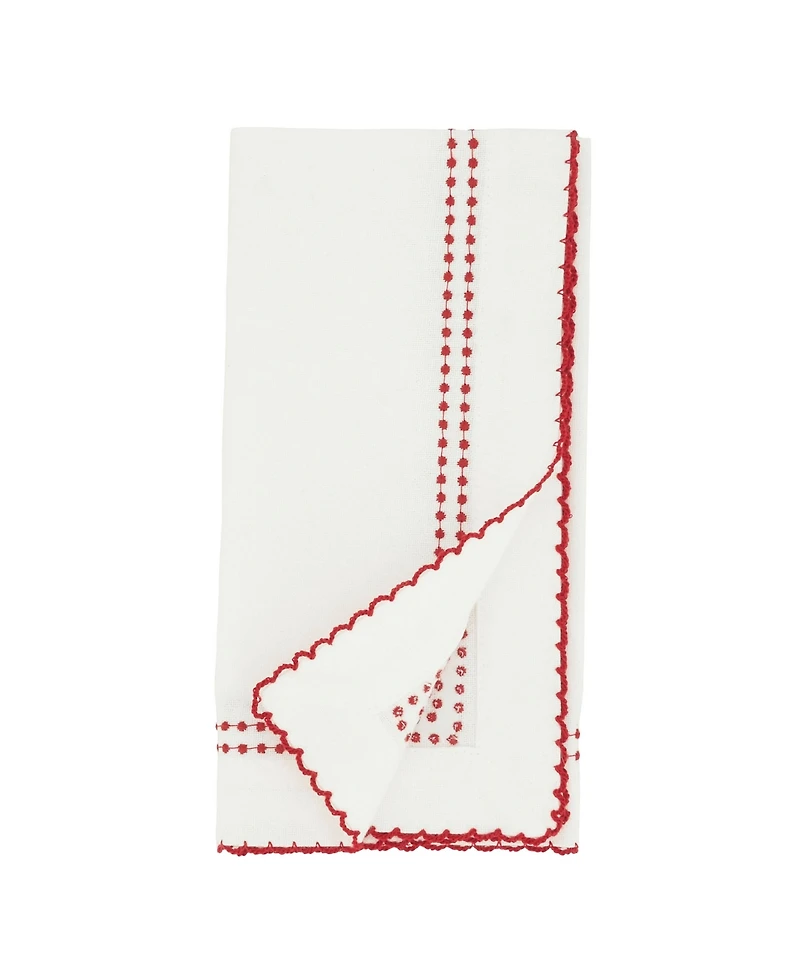 Saro Lifestyle Embroidered Border Table Napkins, Set of 4