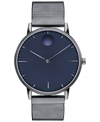 Movado Unisex Movado Face Swiss Quartz Ionic Plated Steel Watch 41mm