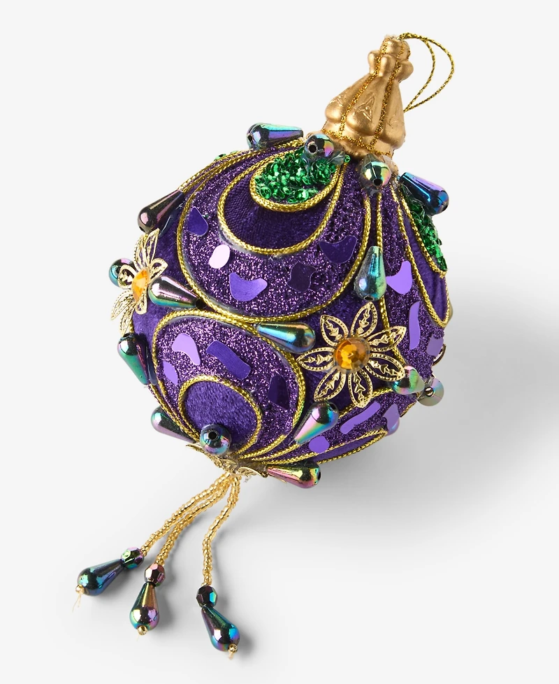 Holiday Lane Peacock Embellished Ball Ornament, Macy's Exclusive